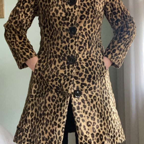 SOLD Mango leopard print faux fur coat - Picture 8 of 11